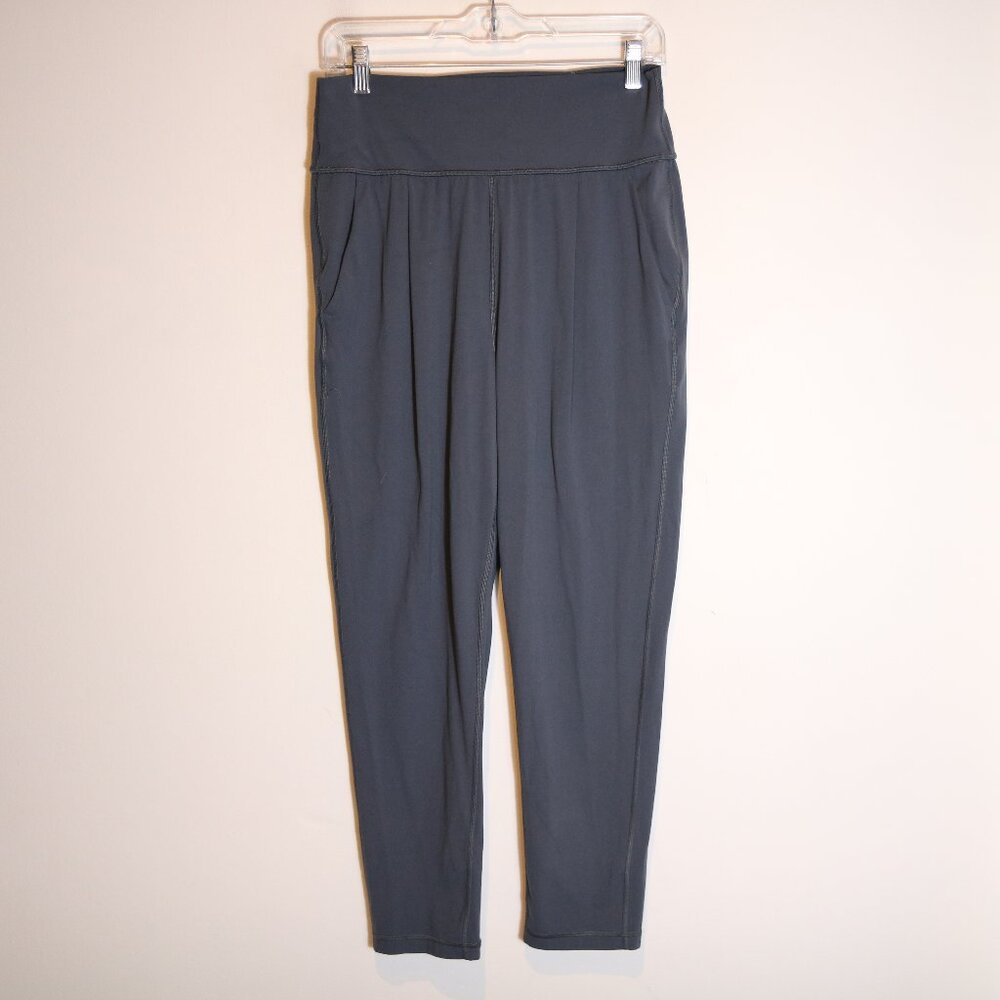 Athleta High Rise Elation Pant Womens S Granite Blue Pull On Ankle Straight Leg